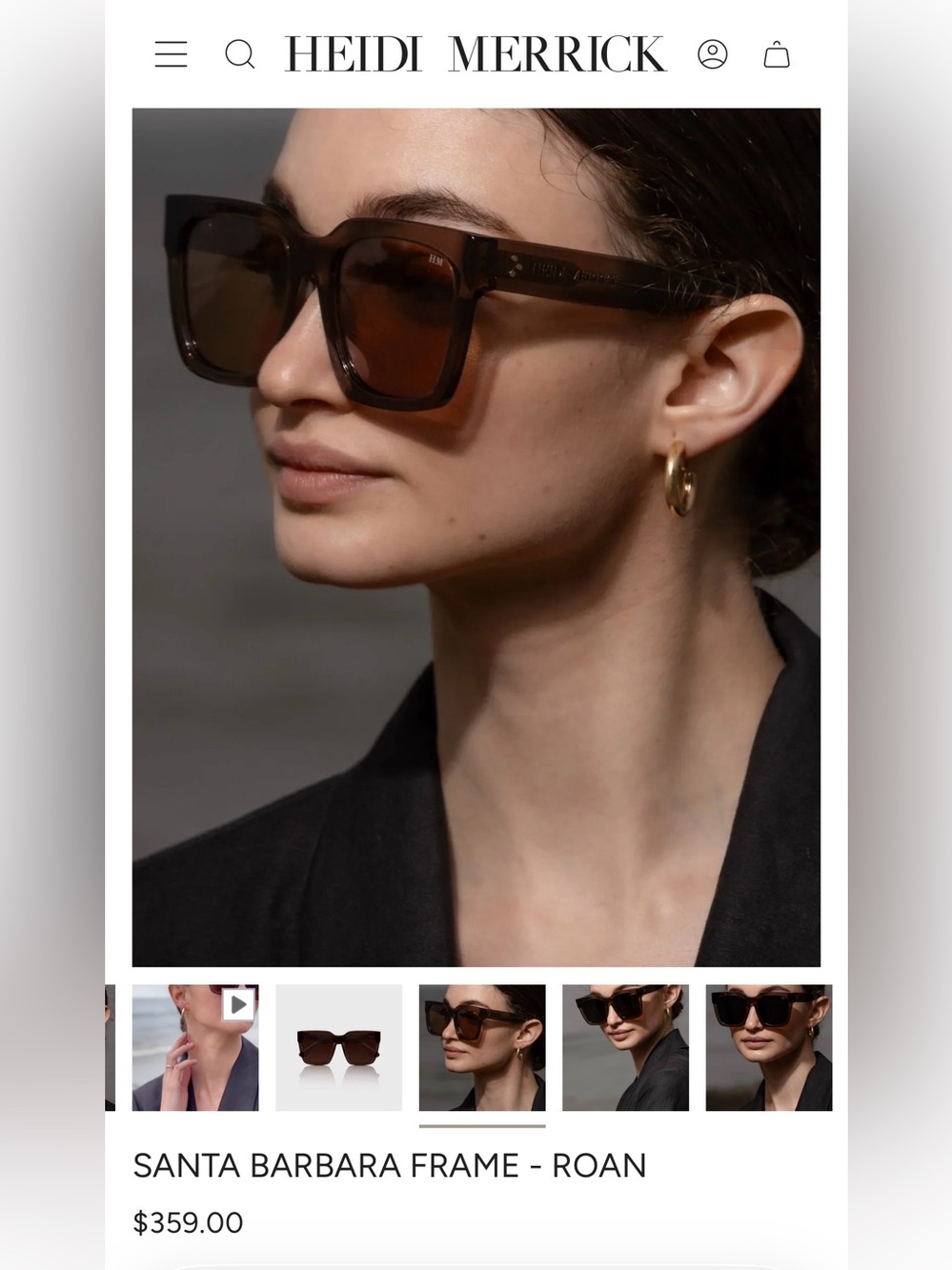 H&M Oversized Square Sunglasses in Brown Tortoiseshell